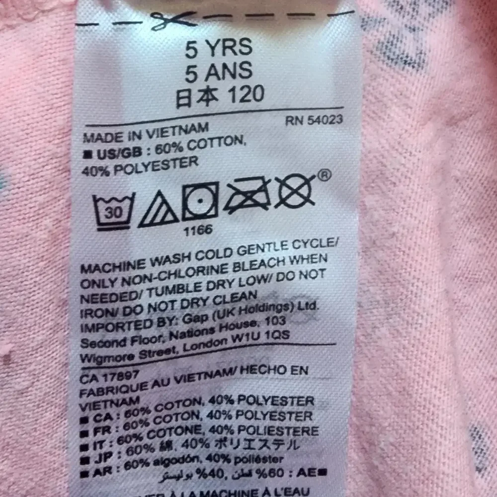 Baby Gap Girl's Pink Long Sleeve Bow Graphic Crewneck Pullover Dress Size 5